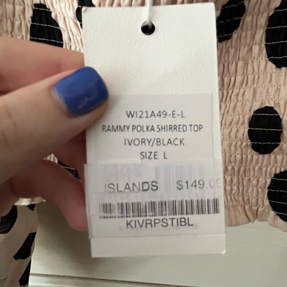 Kivari Rammy Polka Shirred Top NWT - Picture 6 of 9